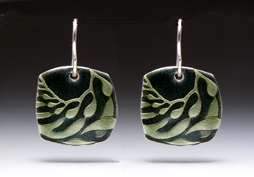 Kelp Earrings Enamel Relic small