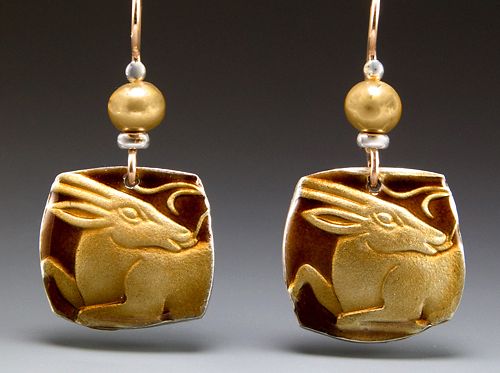 Ibex Earrings Enamel Relic