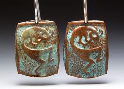 Kokopelli Earrings Patina Relic