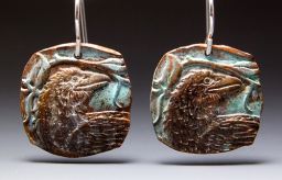 Raven Earrings Patina Relic