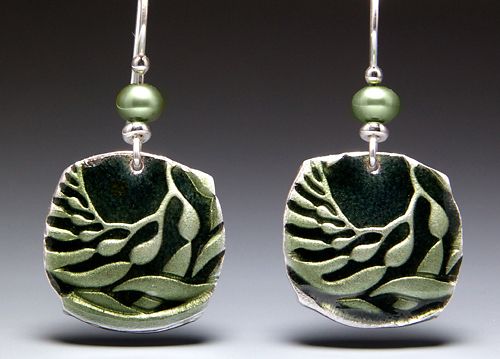 Kelp Earrings Enamel Relic