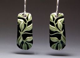 Spring Leaves Earrings Enamel Relic